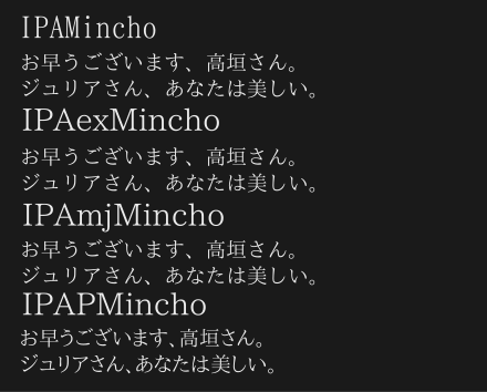Ms mincho japanese font